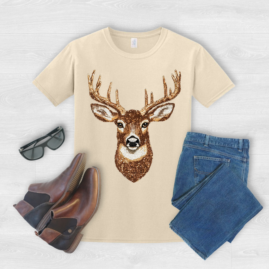 Faux Rhinestone Deer T-Shirt
