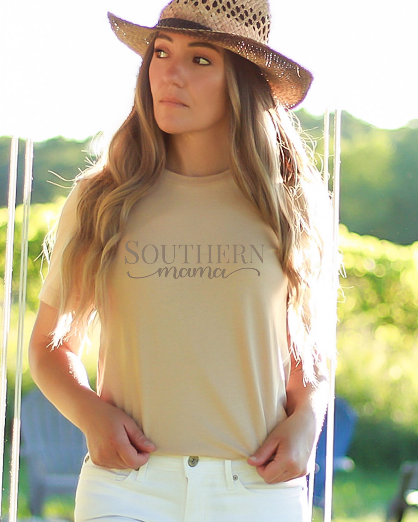 Southern Mama Graphic Tee | Minimalist Southern Lifestyle Shirt | Neutral Boutique Mom Tee