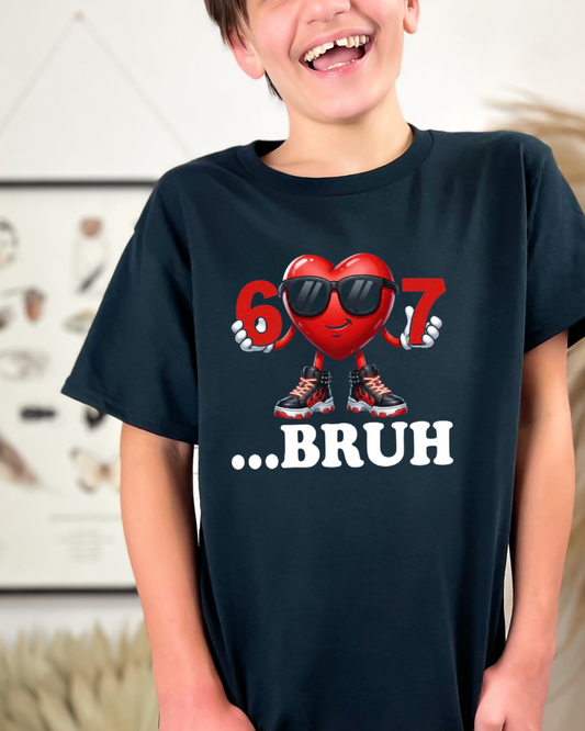 67 Bruh Heart Graphic Youth Tee