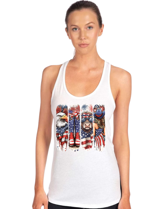 4th of July Panels Tank Top