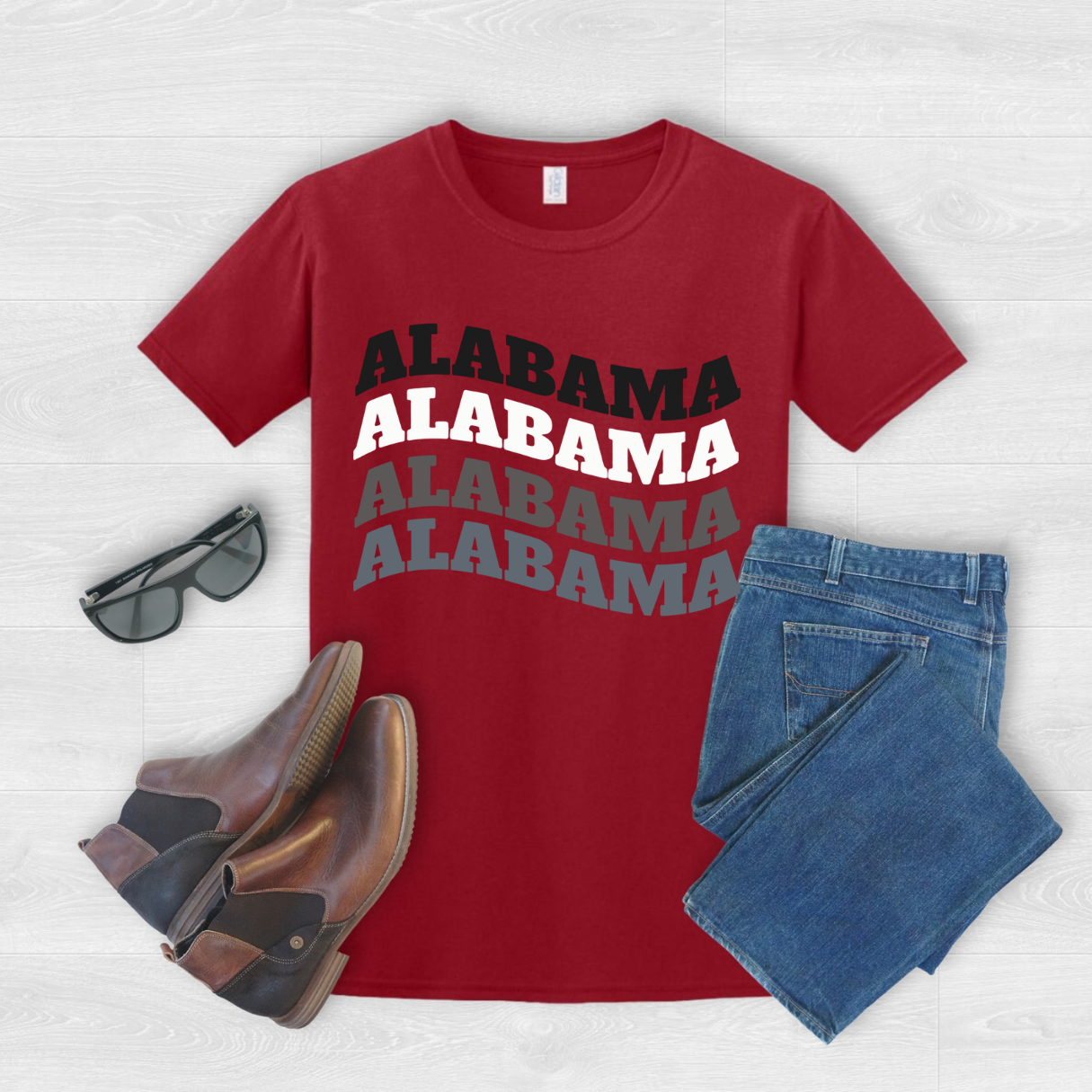 Alabama Wave Cardinal T-Shirt