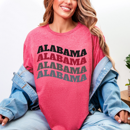 Alabama Wave Heather Cardinal T-Shirt