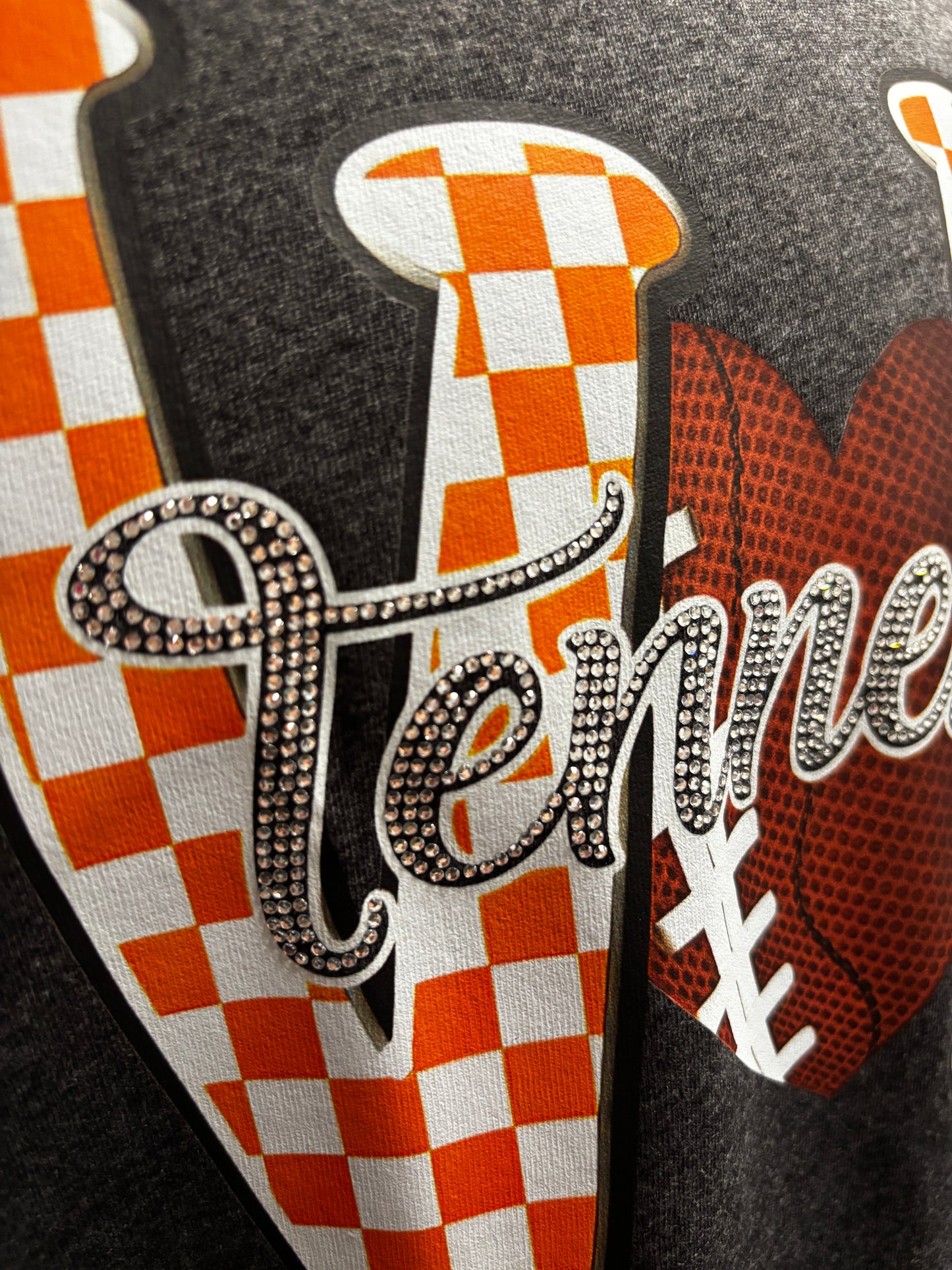 Tennessee LOVE Football Graphic Tee | Checkerboard Game Day Shirt