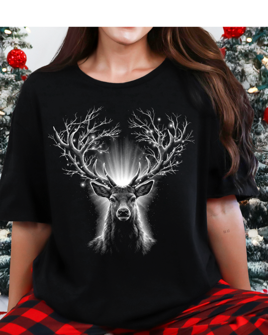 Majestic Winter Deer Holiday T-Shirt