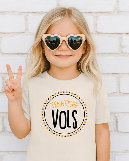 Tennessee Vols Polka Dot Graphic Tee | Ladies & Girls Game Day Shirt