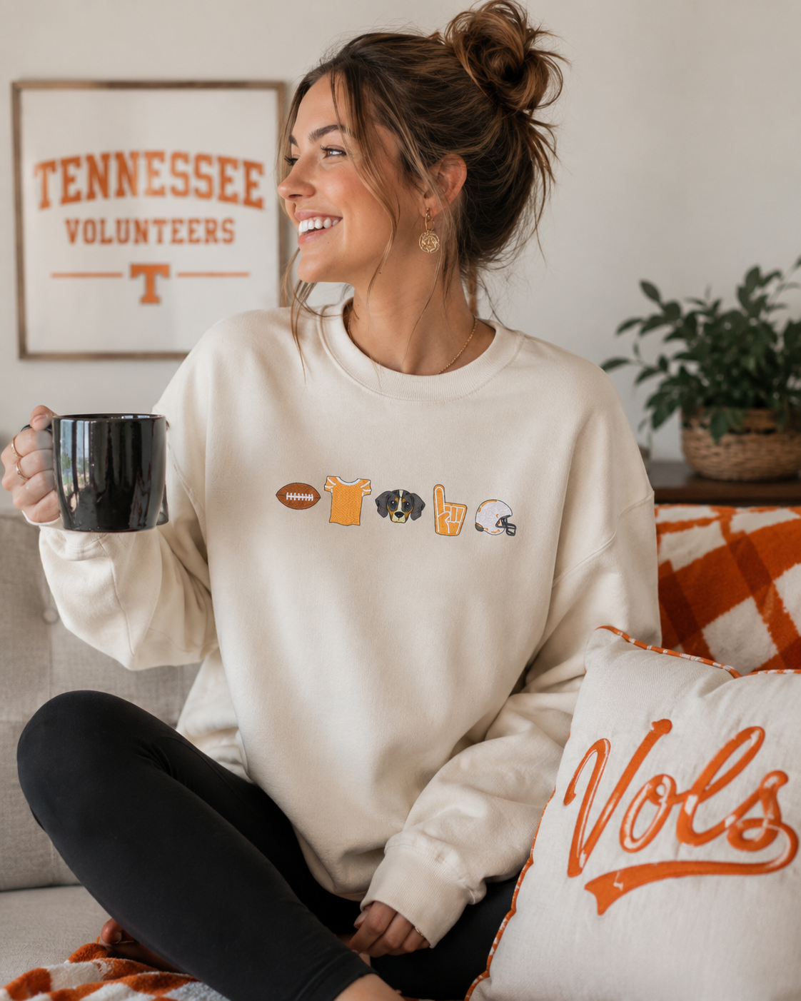 Tennessee Football Icons Embroidered Crewneck | Game Day Sweatshirt