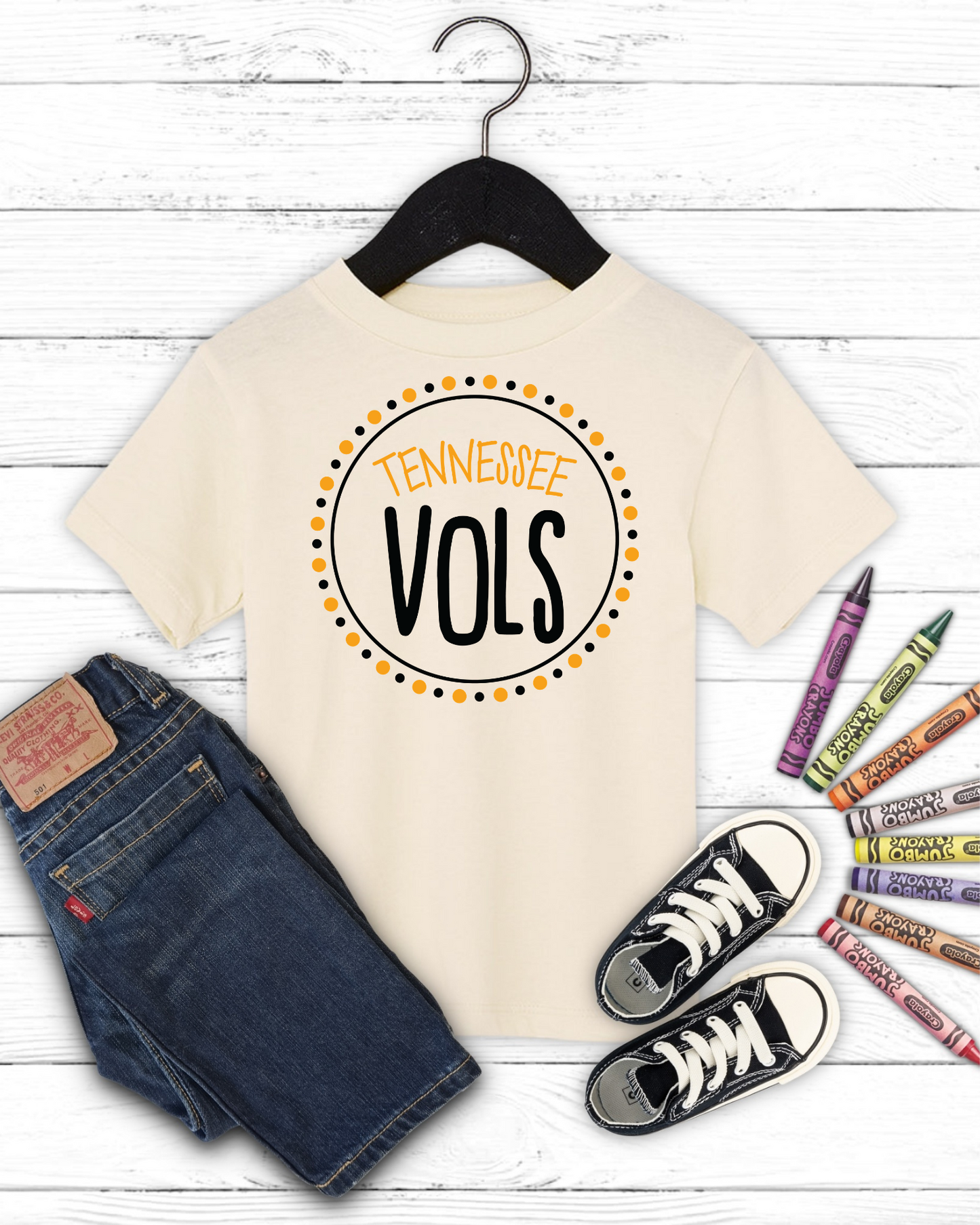 Tennessee Vols Polka Dot Graphic Tee | Ladies & Girls Game Day Shirt