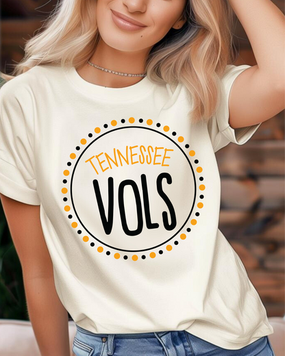 Tennessee Vols Polka Dot Graphic Tee | Ladies & Girls Game Day Shirt