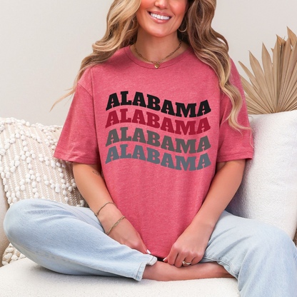 Alabama Wave Heather Cardinal T-Shirt