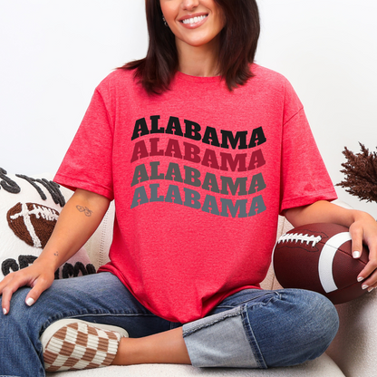 Alabama Wave Heather Cardinal T-Shirt