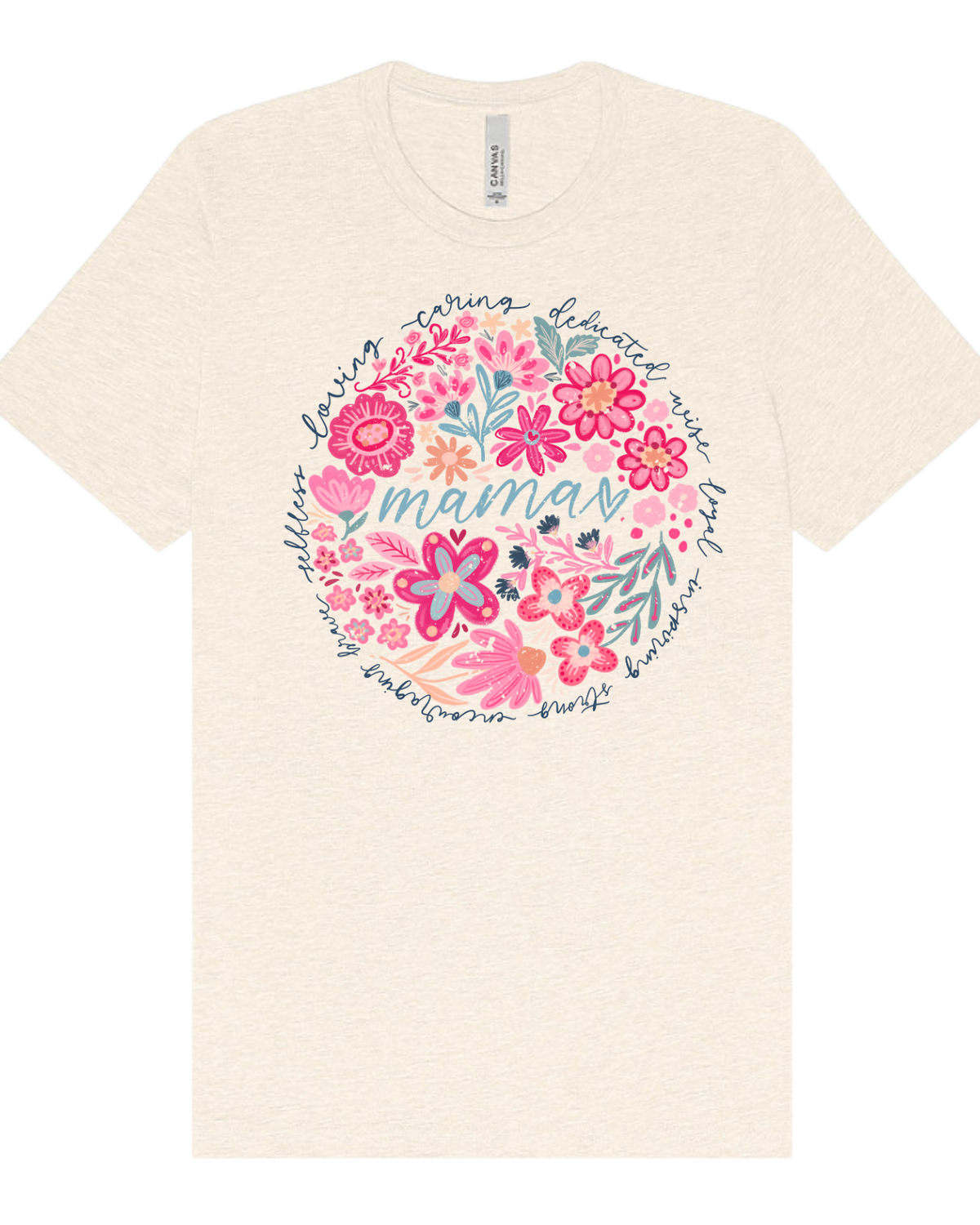 Boho Floral Mama Graphic Tee | Vintage-Inspired Mom Shirt | Feminine Boutique Mother’s Day Gift Tee