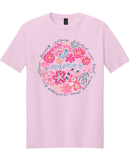Boho Floral Mama Graphic Tee | Vintage-Inspired Mom Shirt | Feminine Boutique Mother’s Day Gift Tee