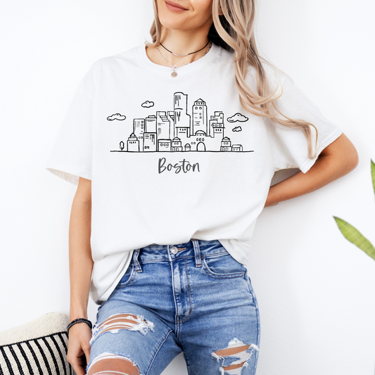 Skyline Boston Adult T-shirt