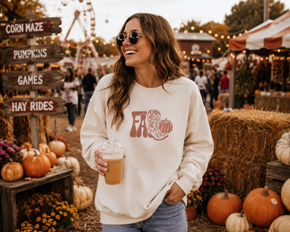 Cozy Fall Boots Embroidered Crewneck | Autumn Western Sweatshirt