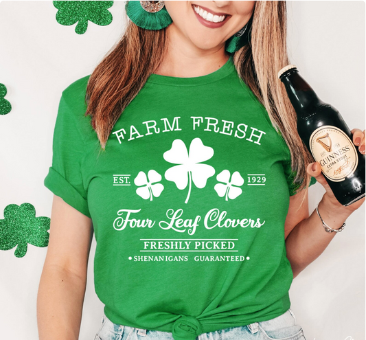 Farm Fresh Shamrocks Adult T-shirt