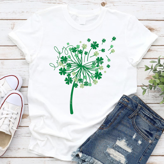 Lucky Clover Dandelion Adult T-shirt