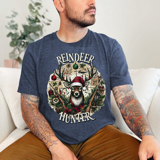 Reindeer Hunter Distressed T-Shirt