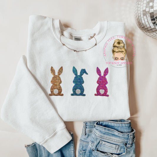 Sequin Glitter Like Easter Bunny Adult T-shirt