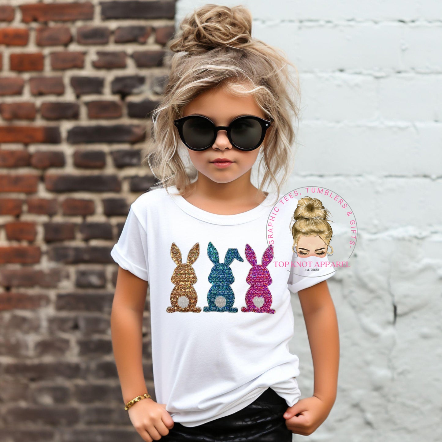 Sequin Glitter Like Easter Bunny T-shirt