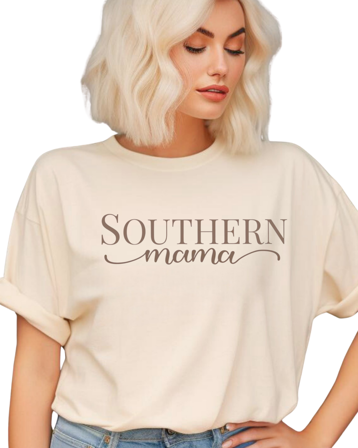 Southern Mama Graphic Tee | Minimalist Southern Lifestyle Shirt | Neutral Boutique Mom Tee