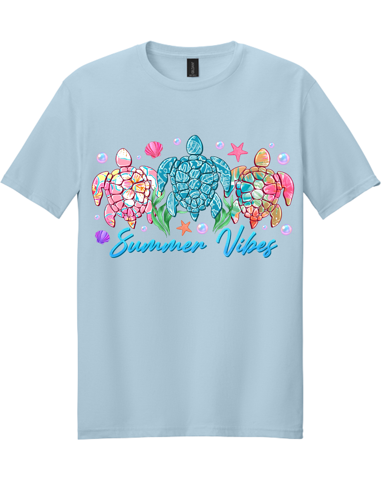 Summer Vibes Sea Turtle Graphic Tee | Colorful Coastal Inspired Shirt | Tropical Beach Boutique Tee