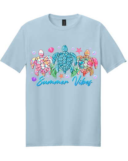 Summer Vibes Sea Turtle Graphic Tee | Colorful Coastal Inspired Shirt | Tropical Beach Boutique Tee