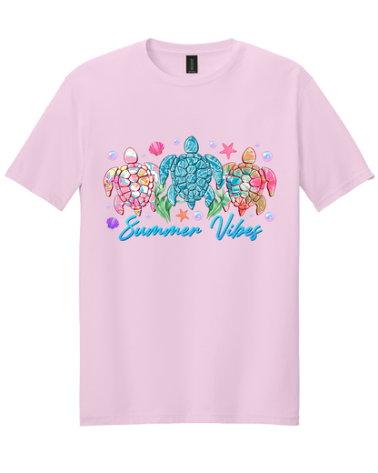 Summer Vibes Sea Turtle Graphic Tee | Colorful Coastal Inspired Shirt | Tropical Beach Boutique Tee