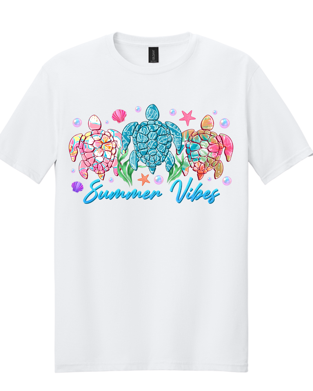 Summer Vibes Sea Turtle Graphic Tee | Colorful Coastal Inspired Shirt | Tropical Beach Boutique Tee
