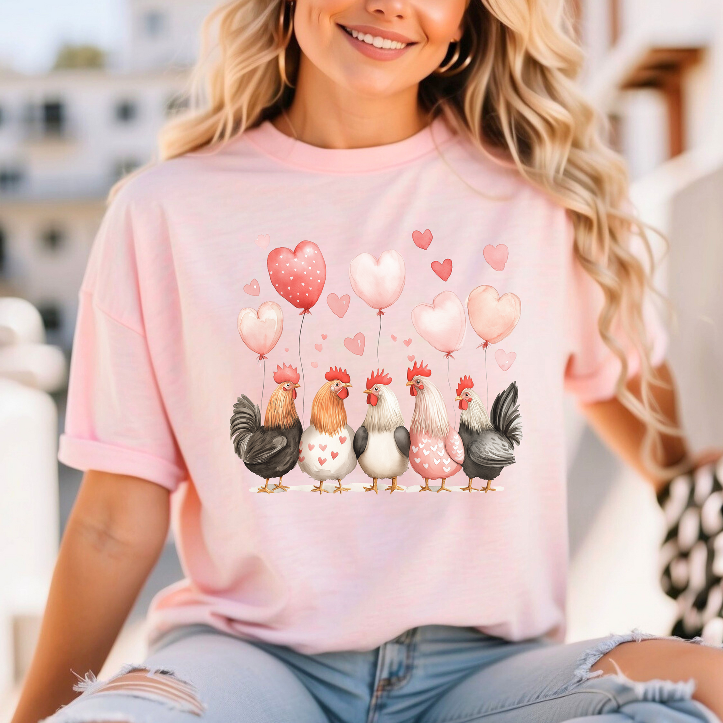 Chicken Valentine's Day Adult T-shirt